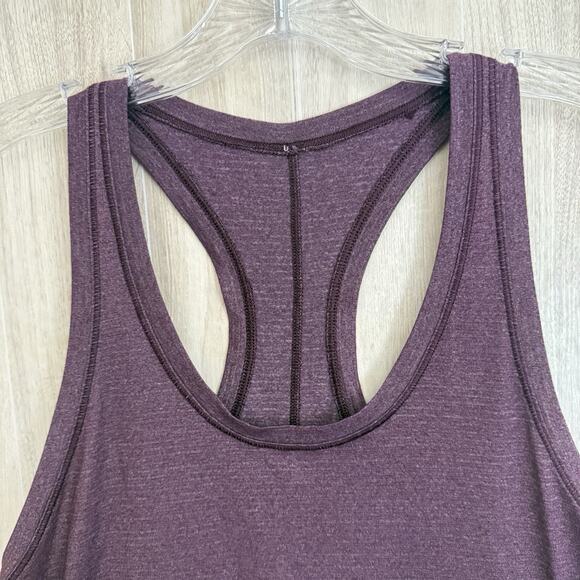 Lululemon Tank Top Women's Size 4 Back Opening Purple Cotton Scoop Neck Gym - Picture 3 of 10